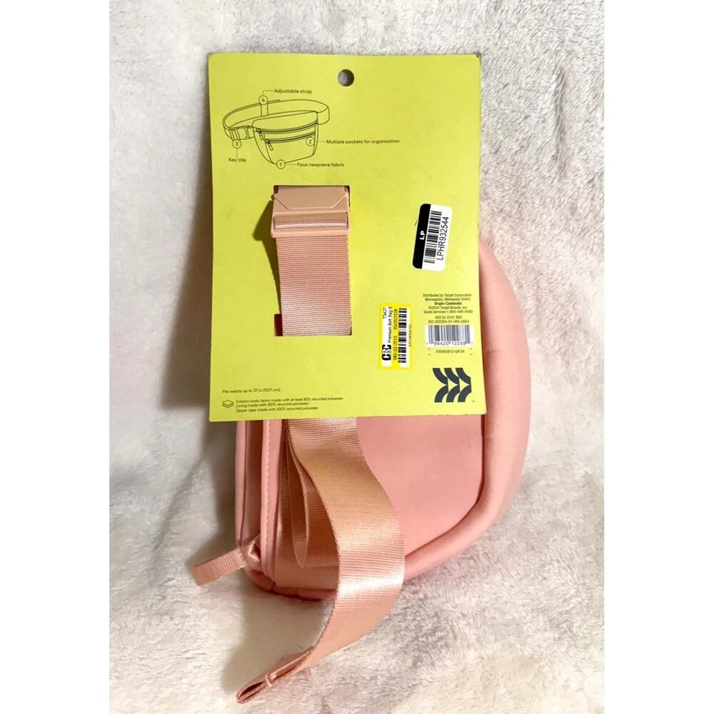 All in Motion Premium Belt Bag Blush Water-Resistant Knit Fanny Pack New